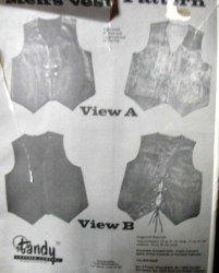 TANDY MEN'S LEATHER VESTS LACED OR NOT PATTERN SM-LG
